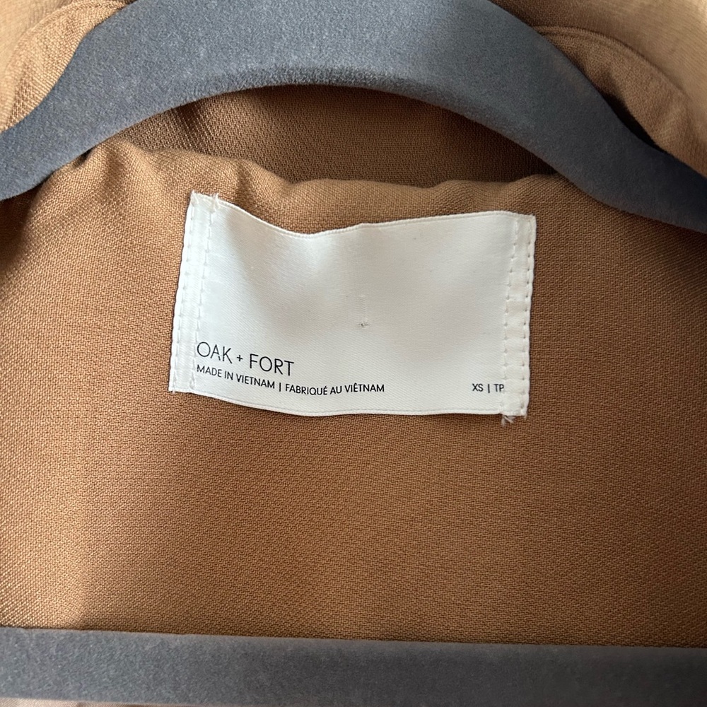 OAK + FORT Tan Trench Coat - Picture 3 of 5